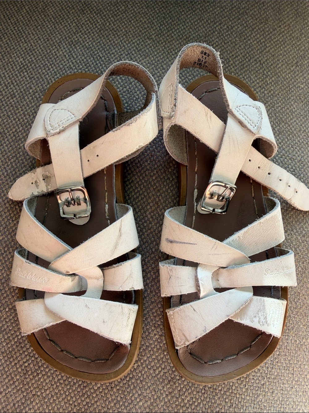 Salt Water White Leather Sandals